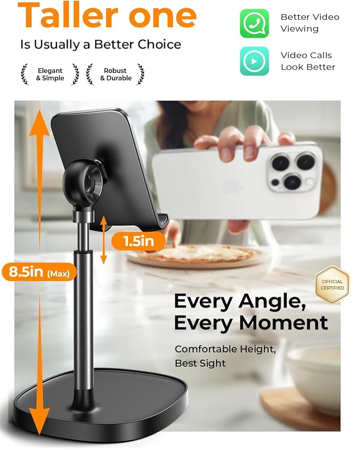 Adjustable phone holder with stand
