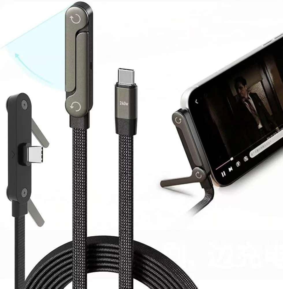 USB-C Cable with Foldable Phone Stand
