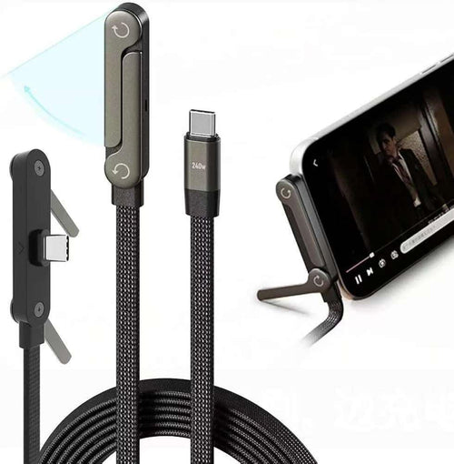 USB-C Cable with Foldable Phone Stand