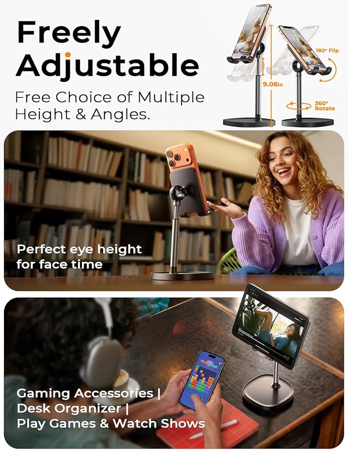 Adjustable phone holder with stand
