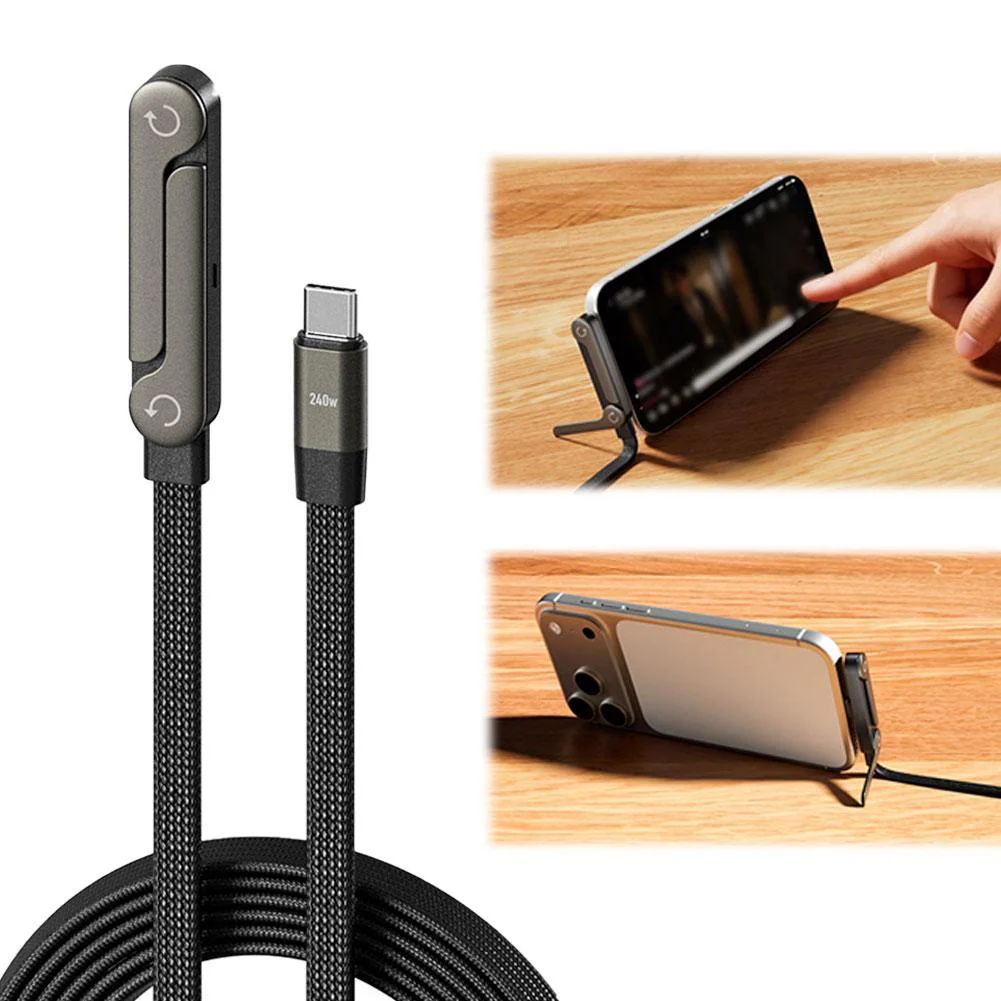 USB-C Cable with Foldable Phone Stand